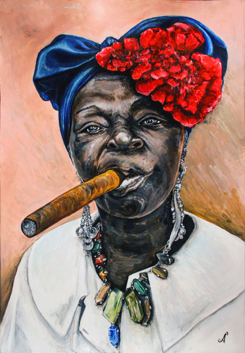 Anastasia Andreevna Ashunina. Signora cubana con un sigaro