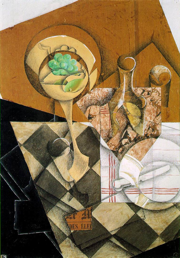 Juan Gris. Dish with fruit and carafe