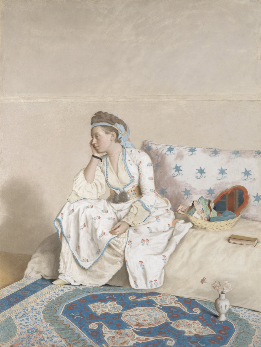 Jean-Etienne Lyotard. Ritratto di Marie Farg, moglie dell'artista, in costume turco