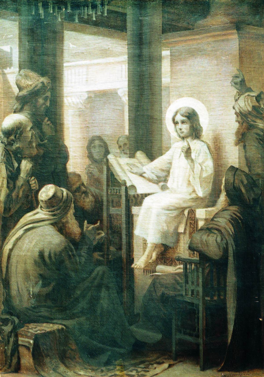 Konstantin Makovsky. Cristo entre los maestros