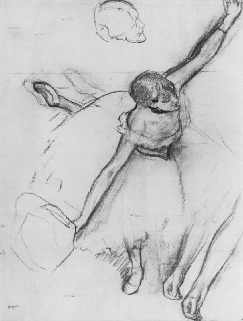 Edgar Degas. Dancer with a bouquet of flowers. Sketch