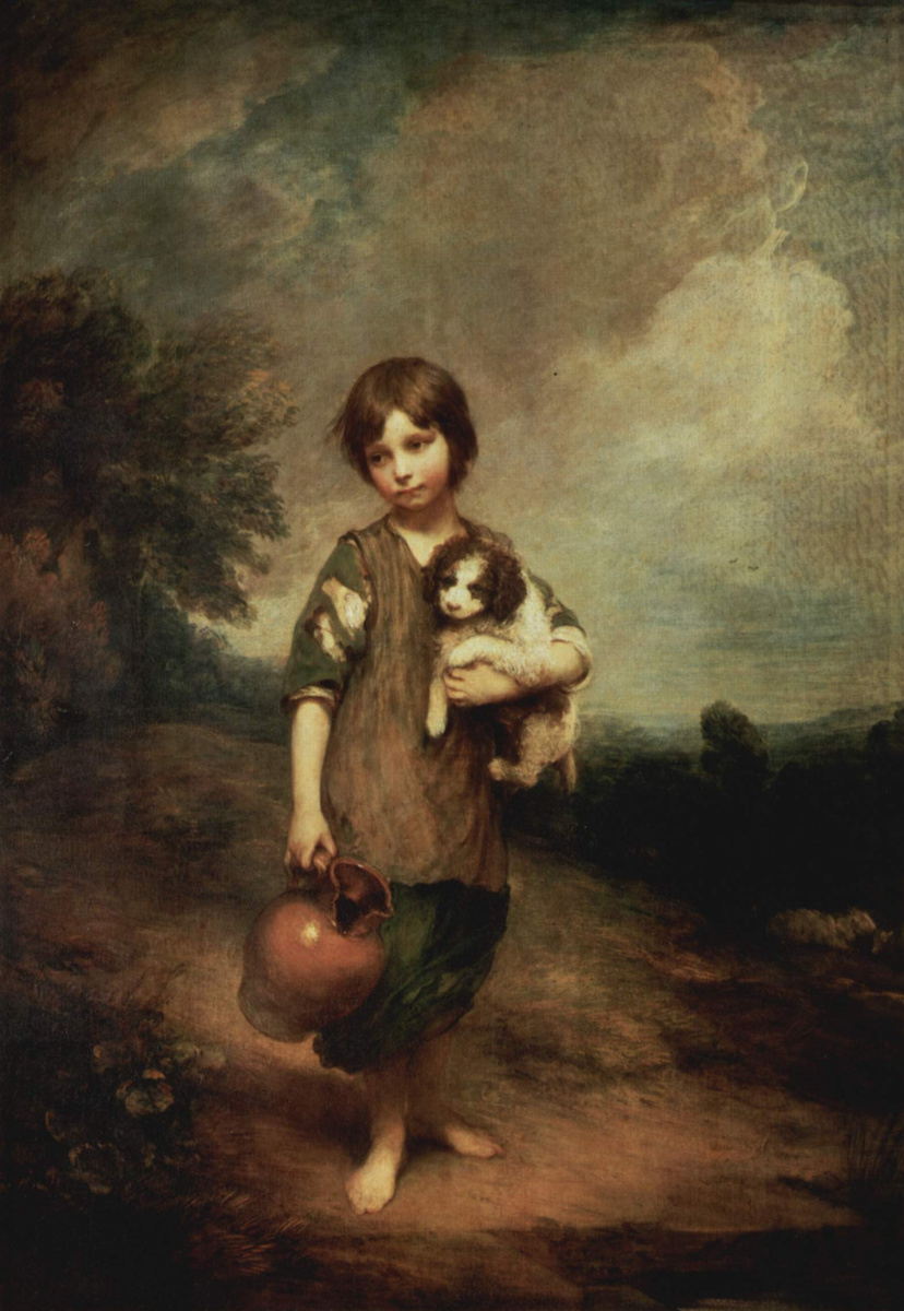 Thomas Gainsborough. Peasant girl with dog and pitcher