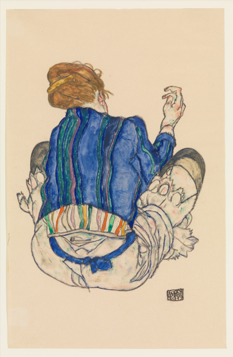 Egon Schiele. Seated Woman, Back View