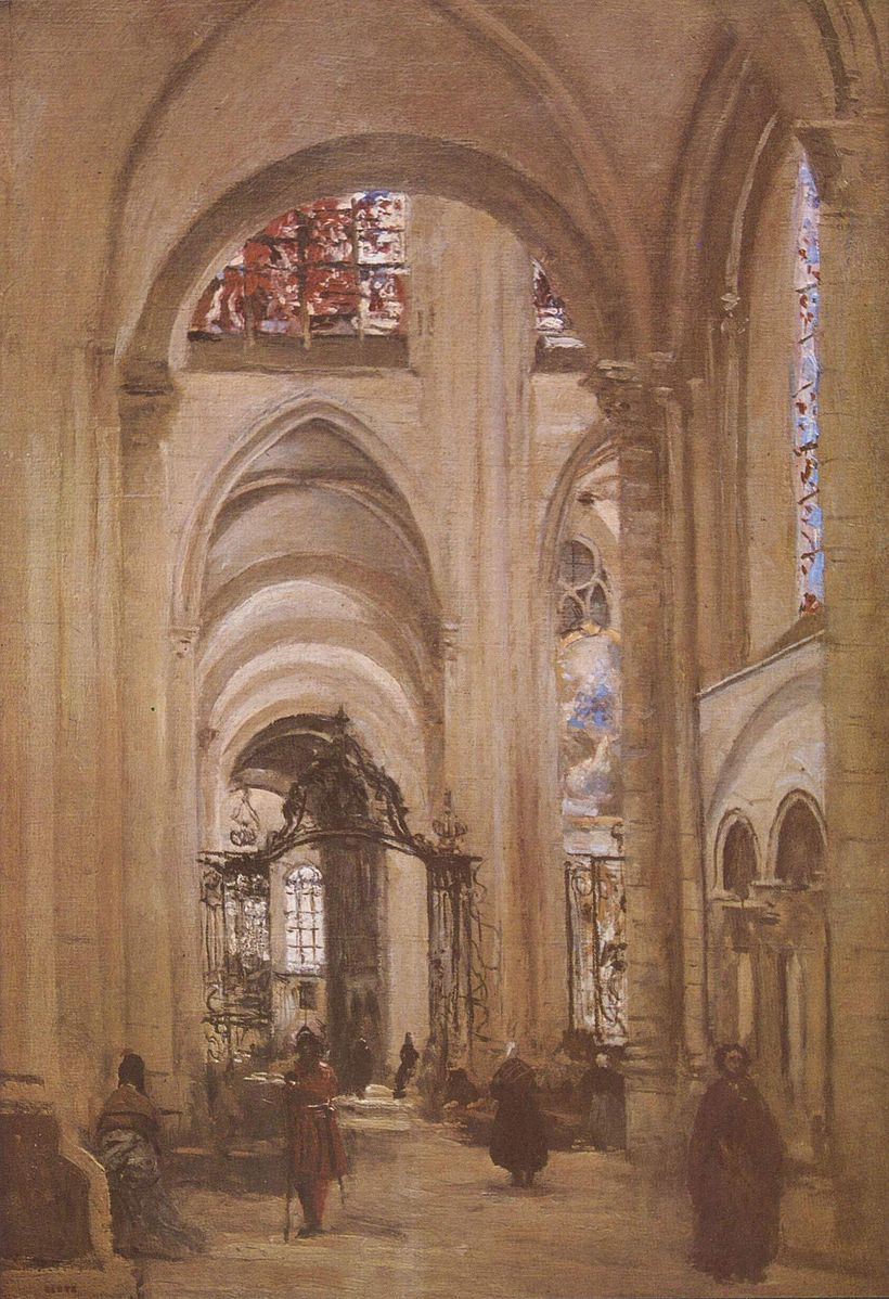 Camille Corot. Interior of the Cathedral in Sens