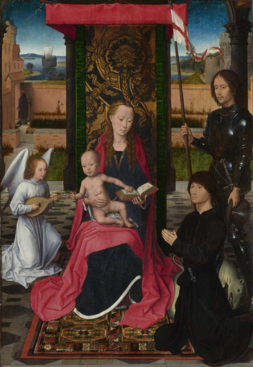 Hans Memling. Madonna and child with an angel