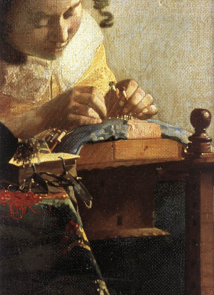 Jan Vermeer. Lacemaker. Fragment