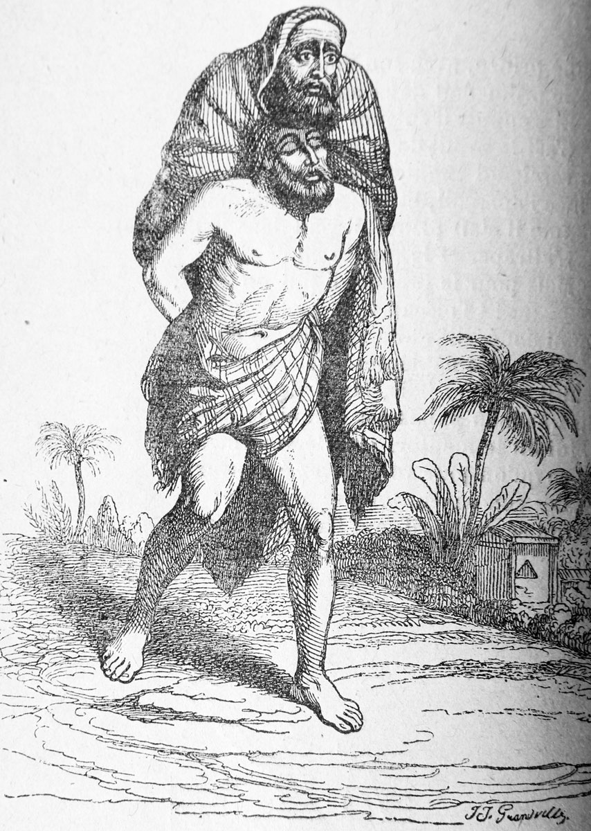 Jean Ignace Isidore Gérard Grandville. Blind and Barefoot. Illustrations to the fables of Florian