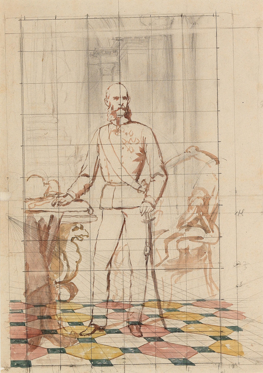 Carl von Blaas. Studie von Kaiser Franz Joseph. I. in Uniform