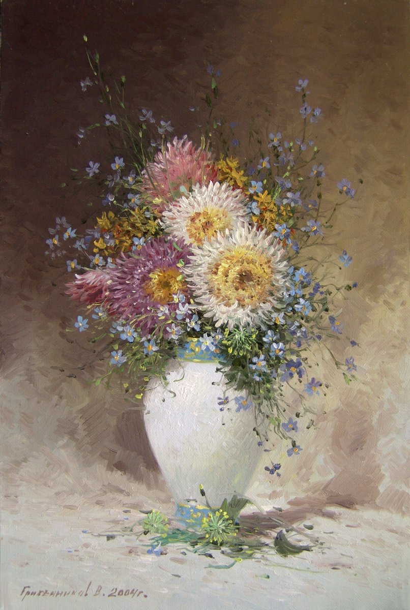 Vasily Ivanovich Gribennikov. Bouquet with asters