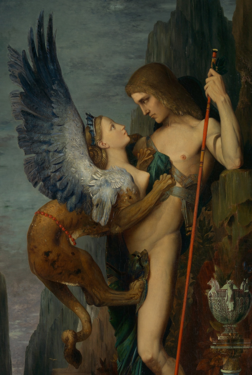 Gustave Moreau. Oedipus and Sphinx. Fragment