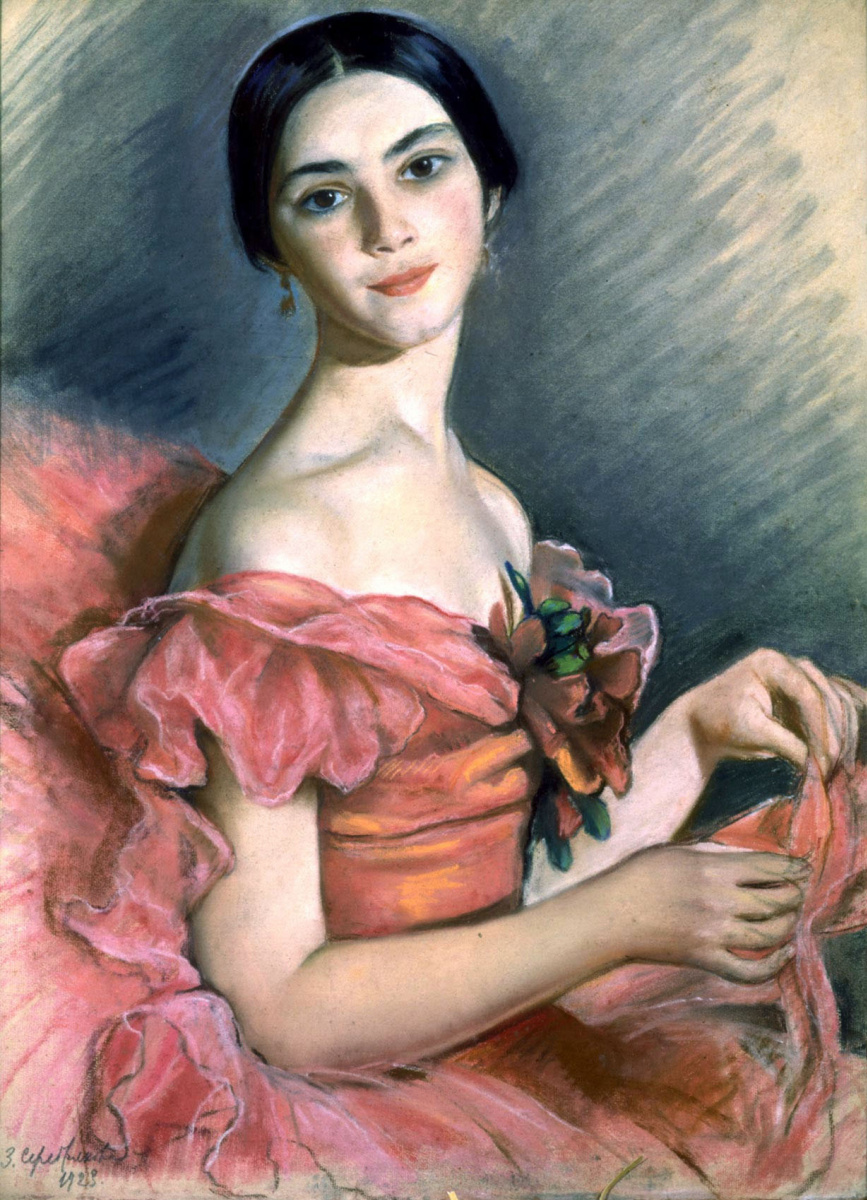 Zinaida Serebriakova. Portrait of a Ballerina E.N. Heidenreich in red