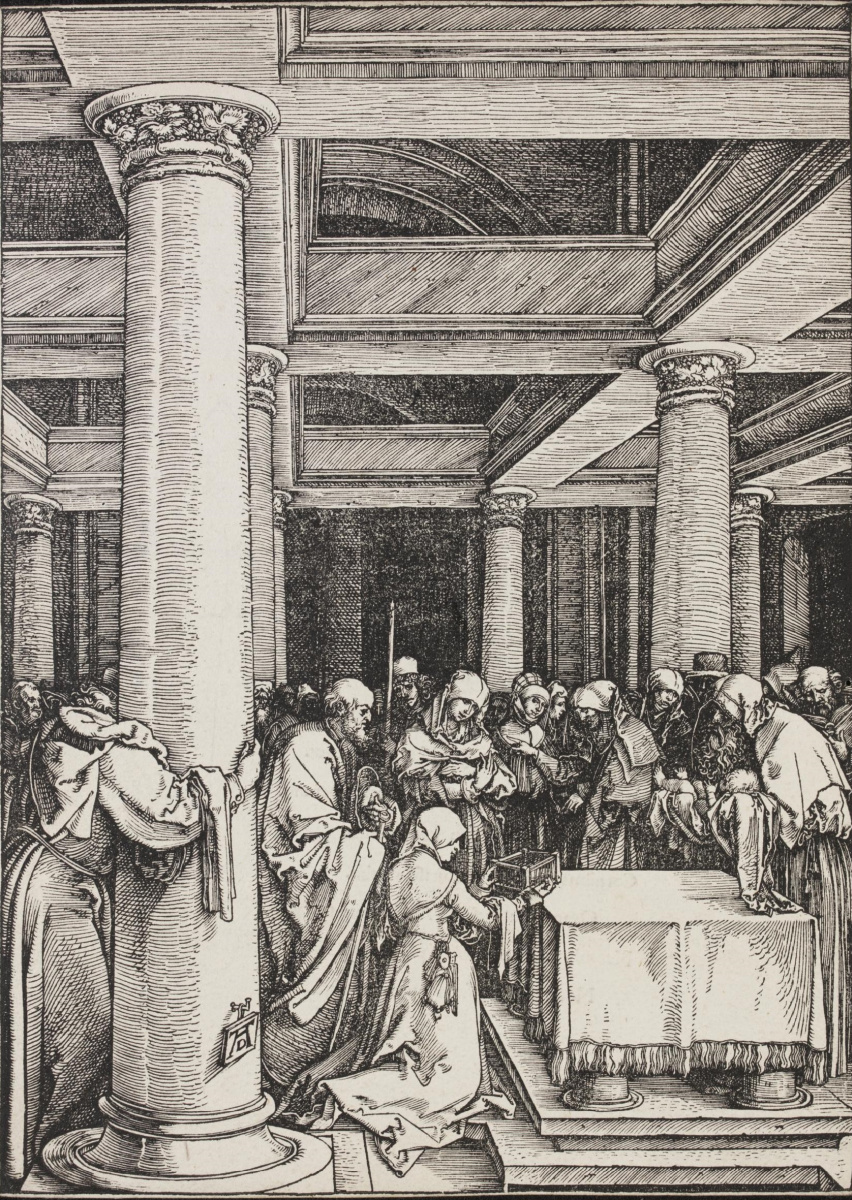 Albrecht Dürer. The bringing of the infant Jesus in the temple