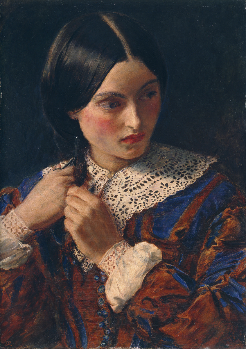 John Everett Millais. The girl cut off a lock of hair (Only a braid...)