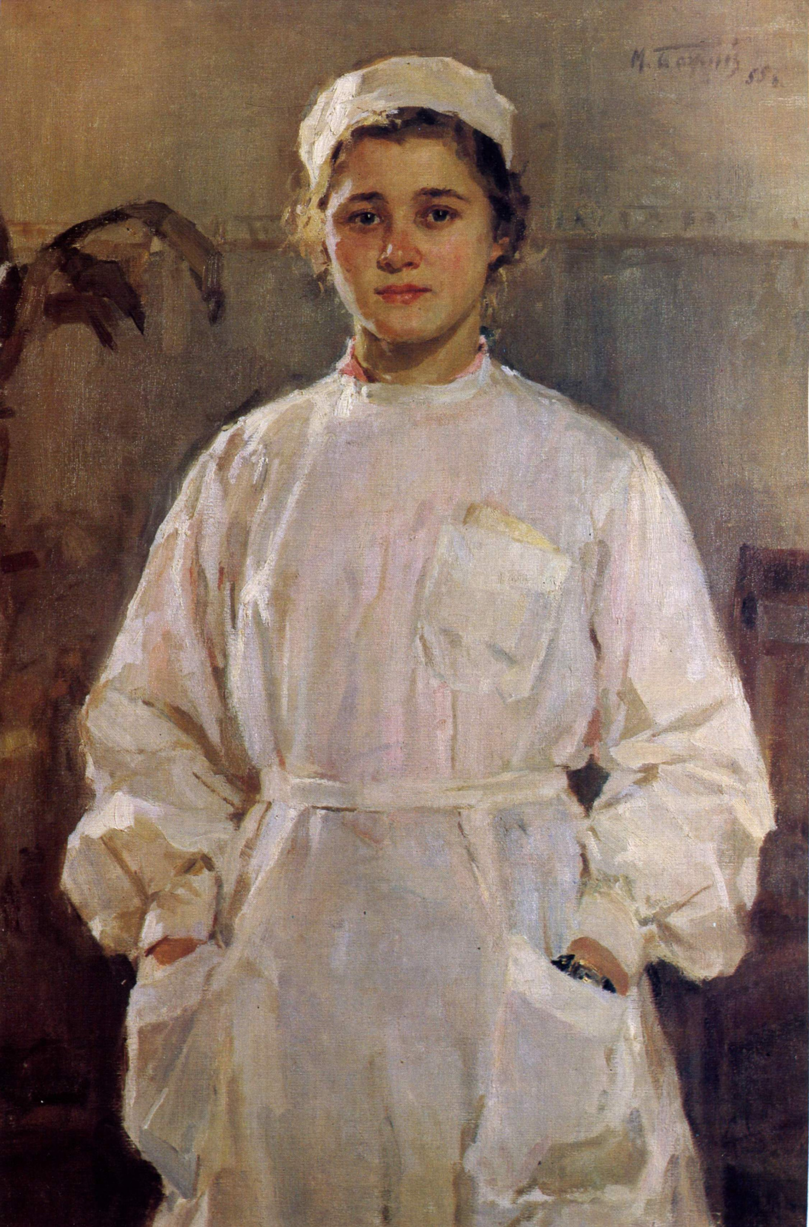 Nurse 1955, 76×112 cm by Michael Mikhailovich God Ukraine 1911 - 1990:  History, Analysis & Facts | Arthive