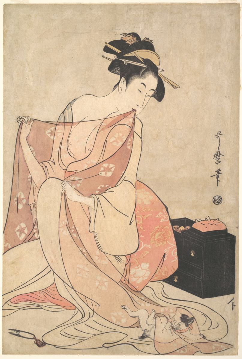 Kitagawa Utamaro. Cat woman