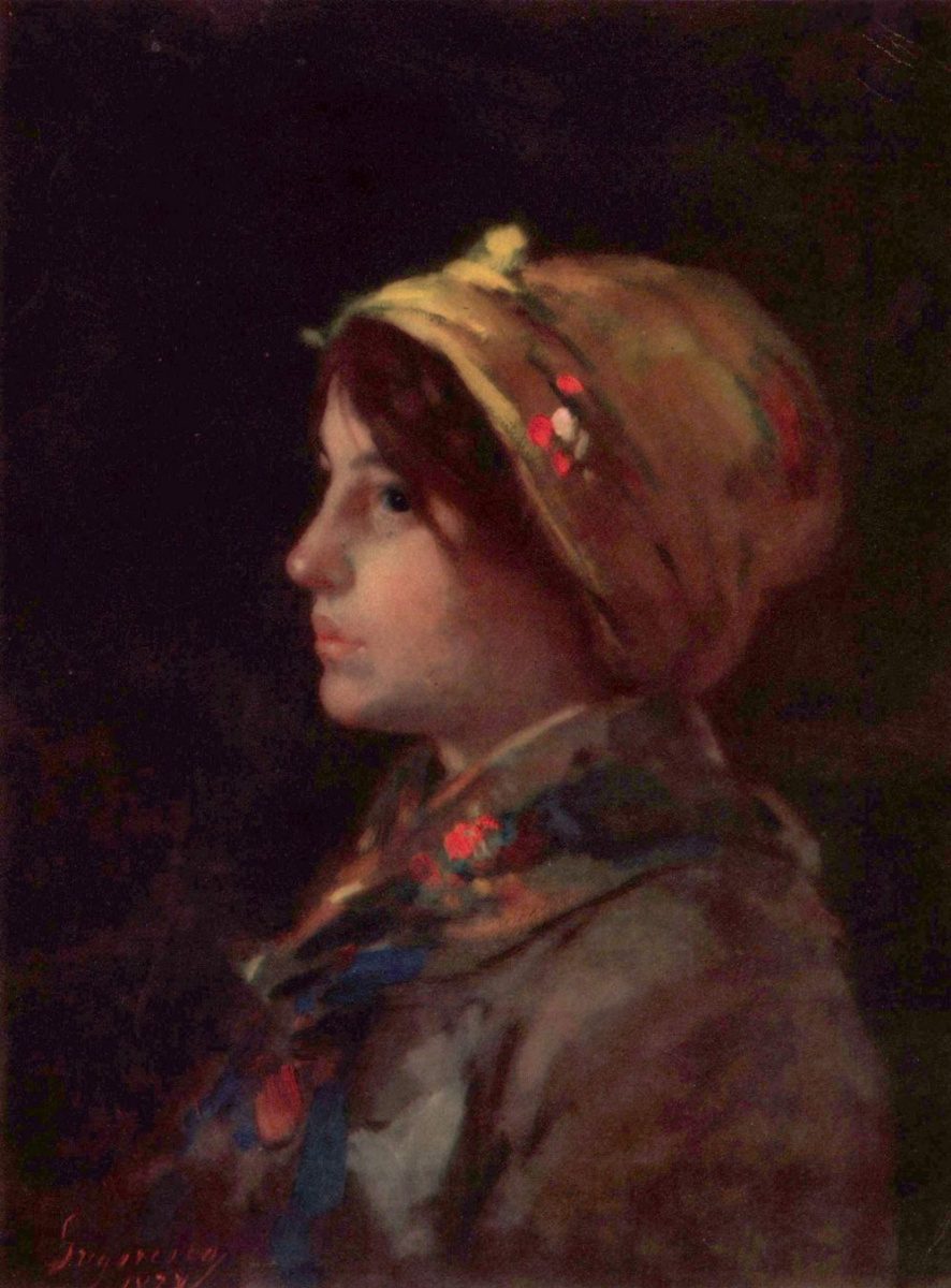 Nicolae Grigorescu. Head of a young peasant woman