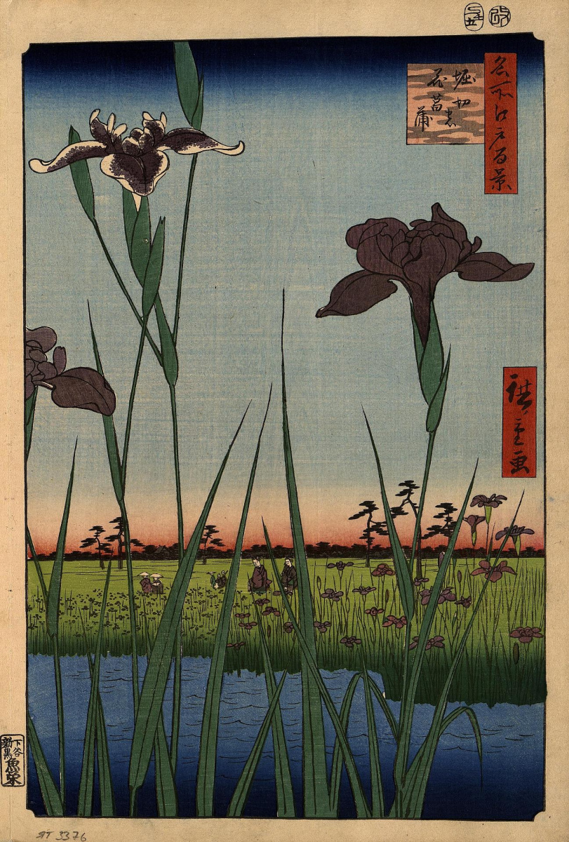 Utagawa Hiroshige. Iris à Horikiri. Série "100 Vues célèbres d'Edo"