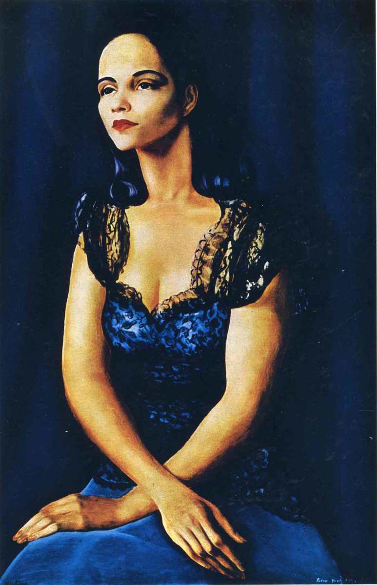 Moses Kisling. The girl in the blue dress