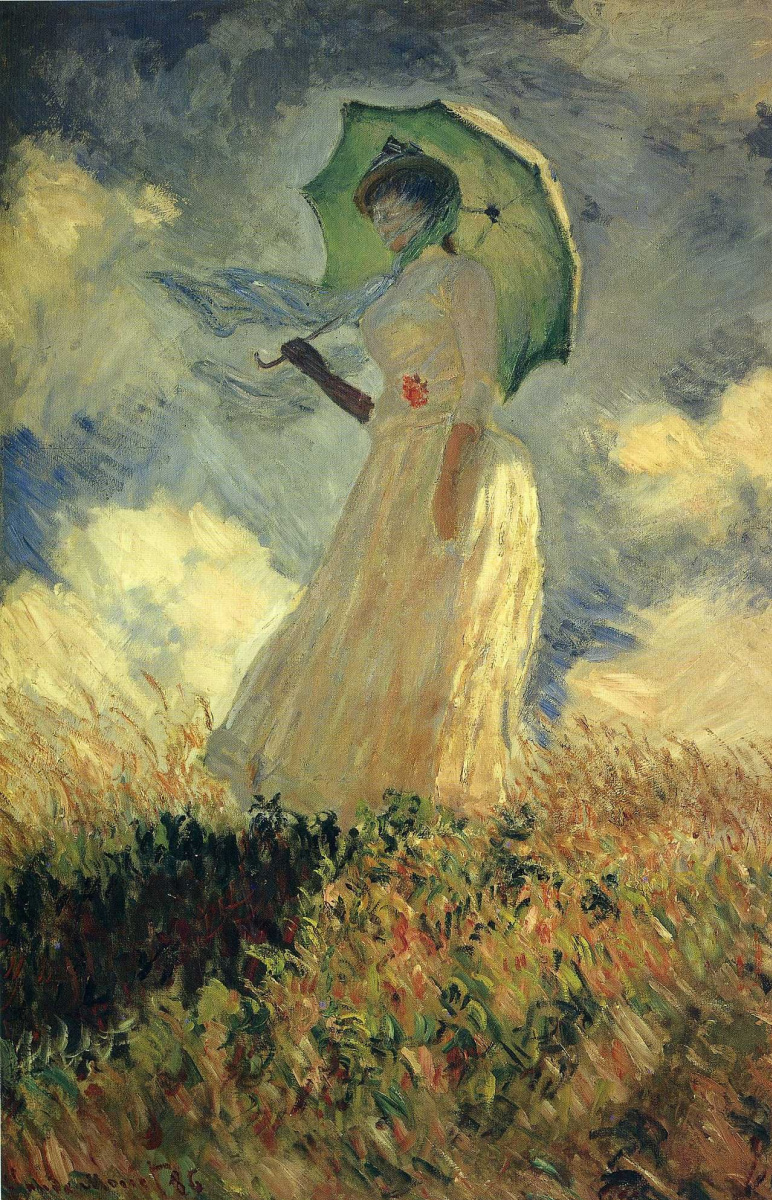 Claude Monet. Woman with a Parasol, facing left. A study