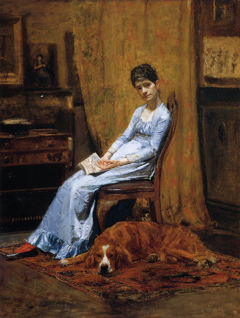 Thomas Eakins. The artist's wife and her dog