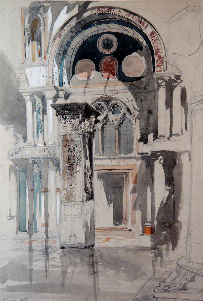 John Ruskin. Catedral de San Marcos después de la lluvia, Venecia