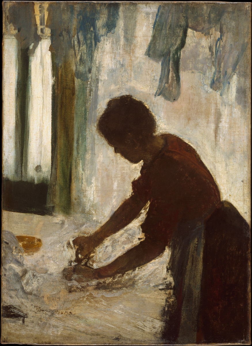 Edgar Degas. 女人熨烫衣服（洗衣。剪影）