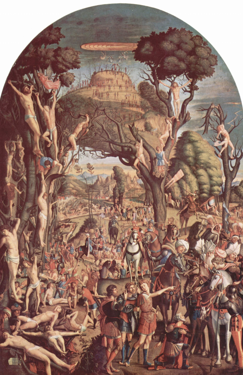 Vittore Carpaccio. The crucifixion of the ten thousand on mount Ararat
