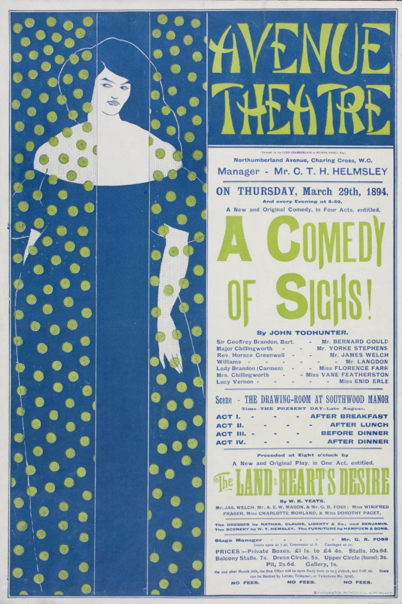 Aubrey Beardsley. The comedy of sighs (theatrical poster)