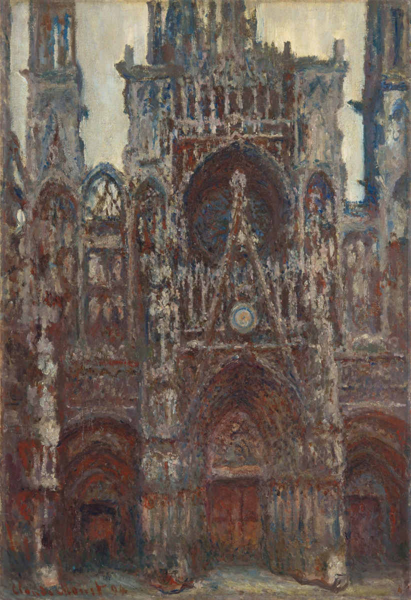 Claude Monet. Rouen Cathedral, evening, harmony in brown