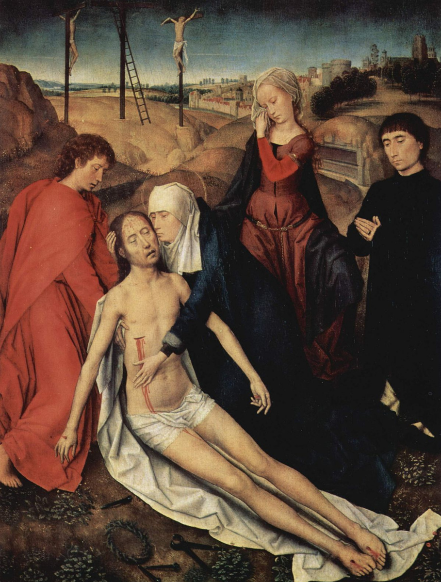 Hans Memling. The lamentation of Christ with a donor