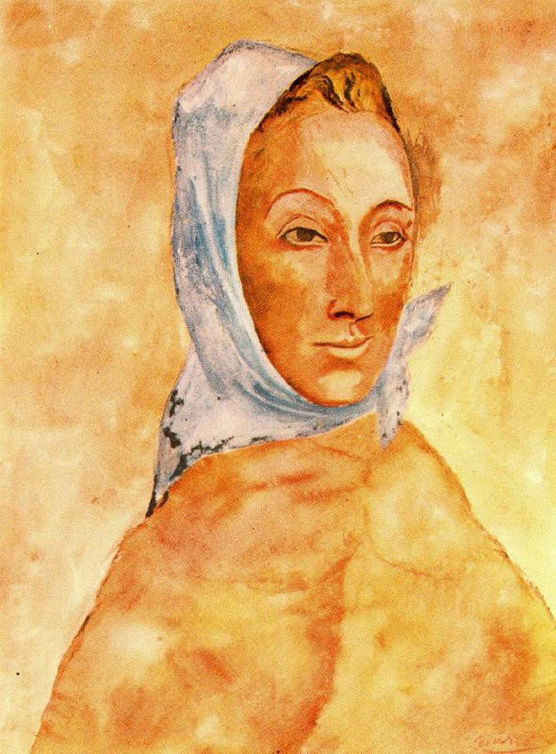 Pablo Picasso. Portrait of fernande Olivier in a scarf