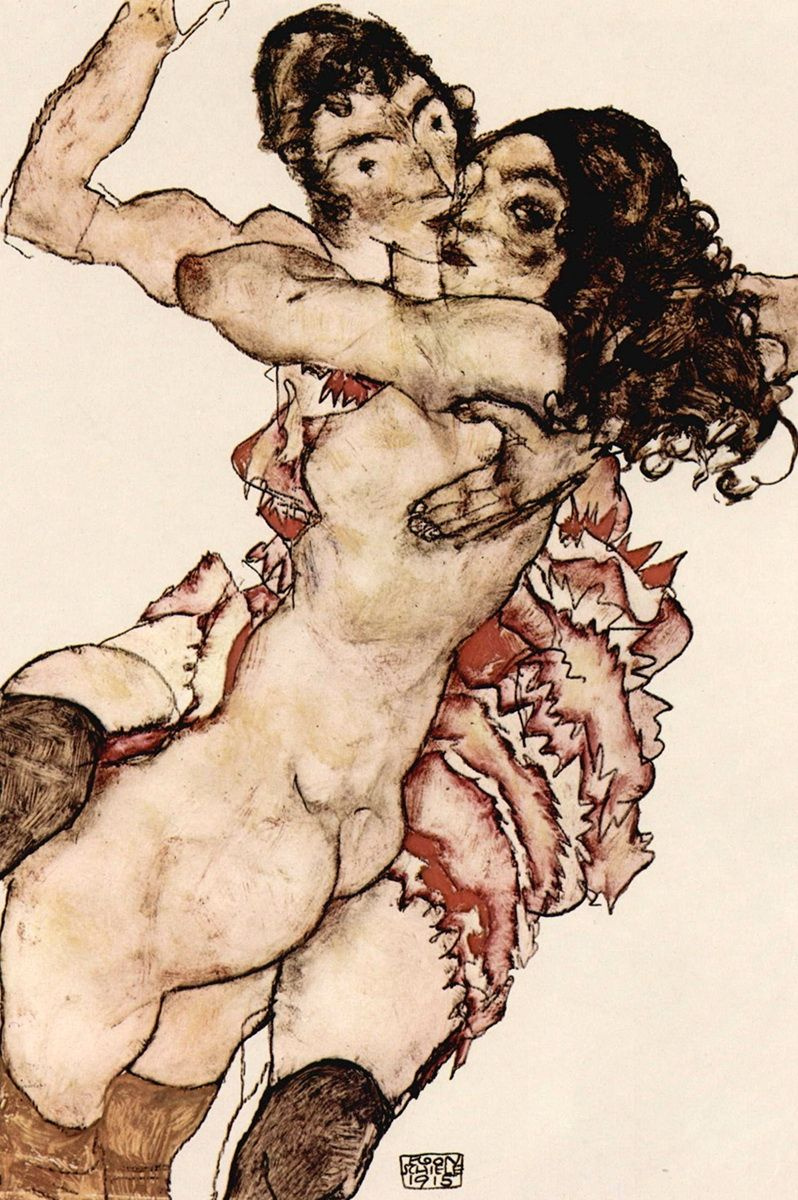 Egon Schiele. Two women in each other's arms (Friends)