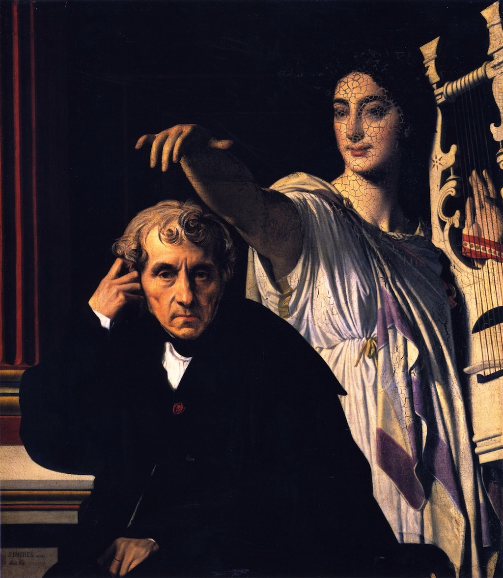 画作描述 the composer cherubini with the muse of lyric poetry