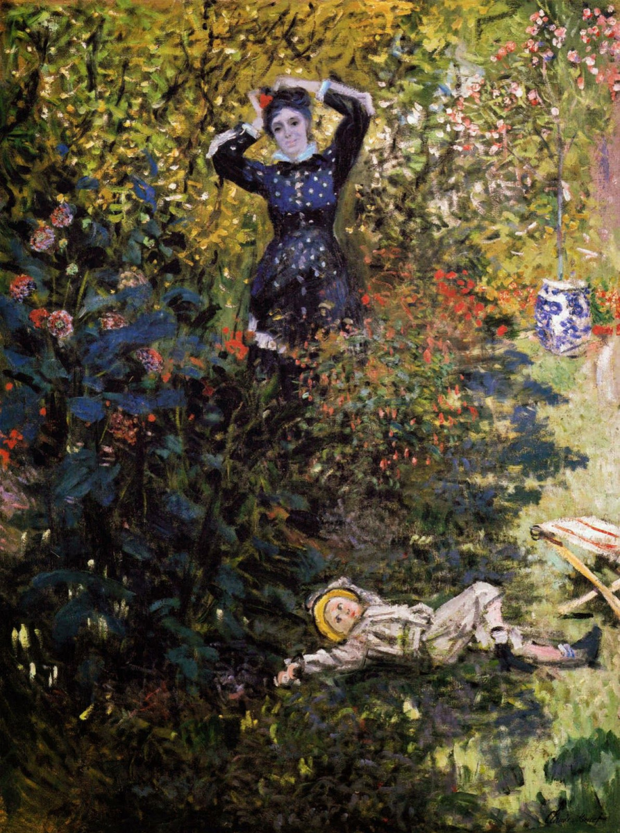 Claude Monet. Camille and Jean Monet in the garden at Argenteuil