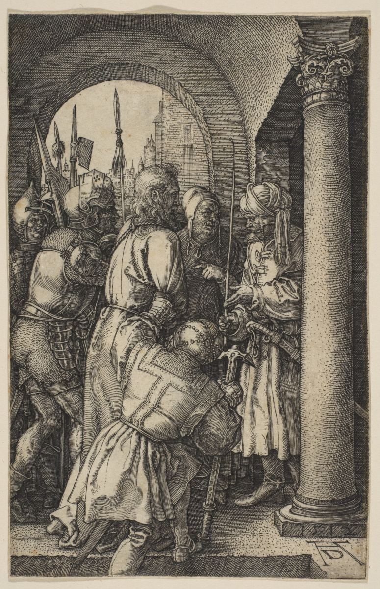 Albrecht Dürer. Christ before Pilate. From the cycle "the passion of the Christ"