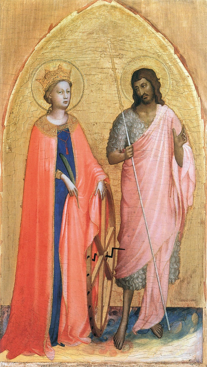 Fra Beato Angelico. Saint Catherine and John the Baptist. Around 1421-1422