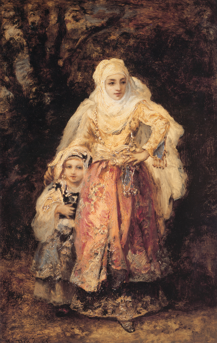 Narcisse Virgilio Díaz de la Peña. Oriental woman and her daughter