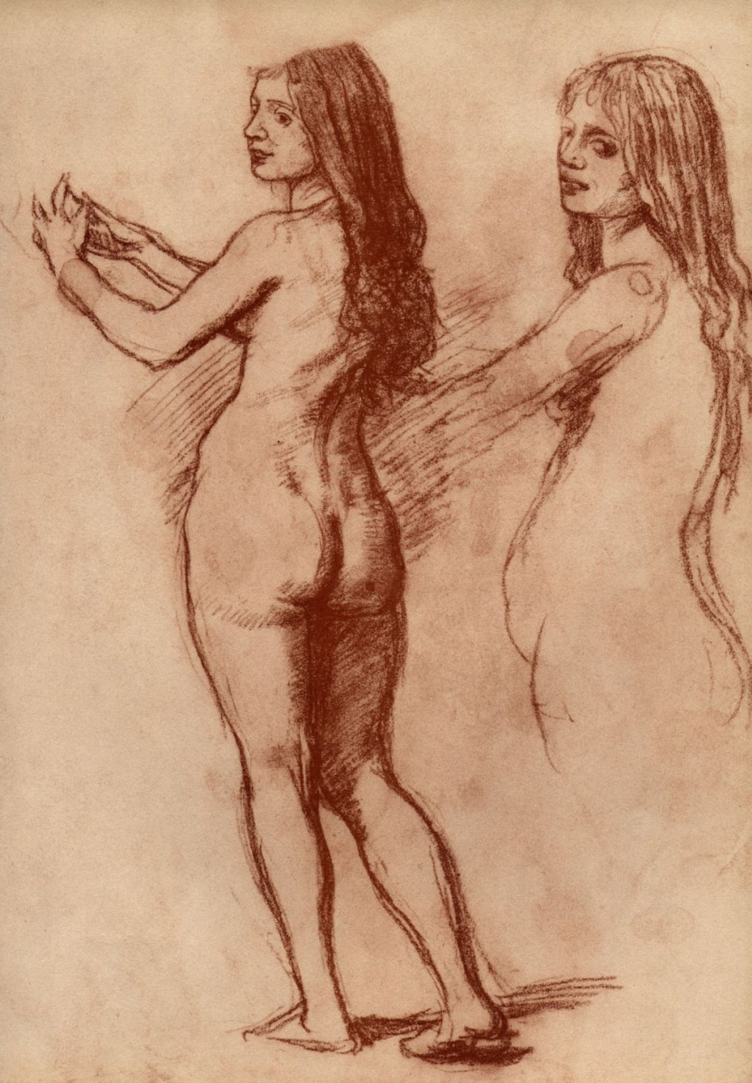 Hans von Mare. The sketches of Nude figures