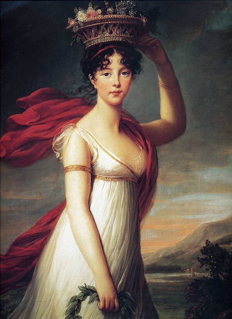 Elizabeth Vigee Le Brun. Portrait of the artist's daughter Jeanne-Julie in the image of Flora