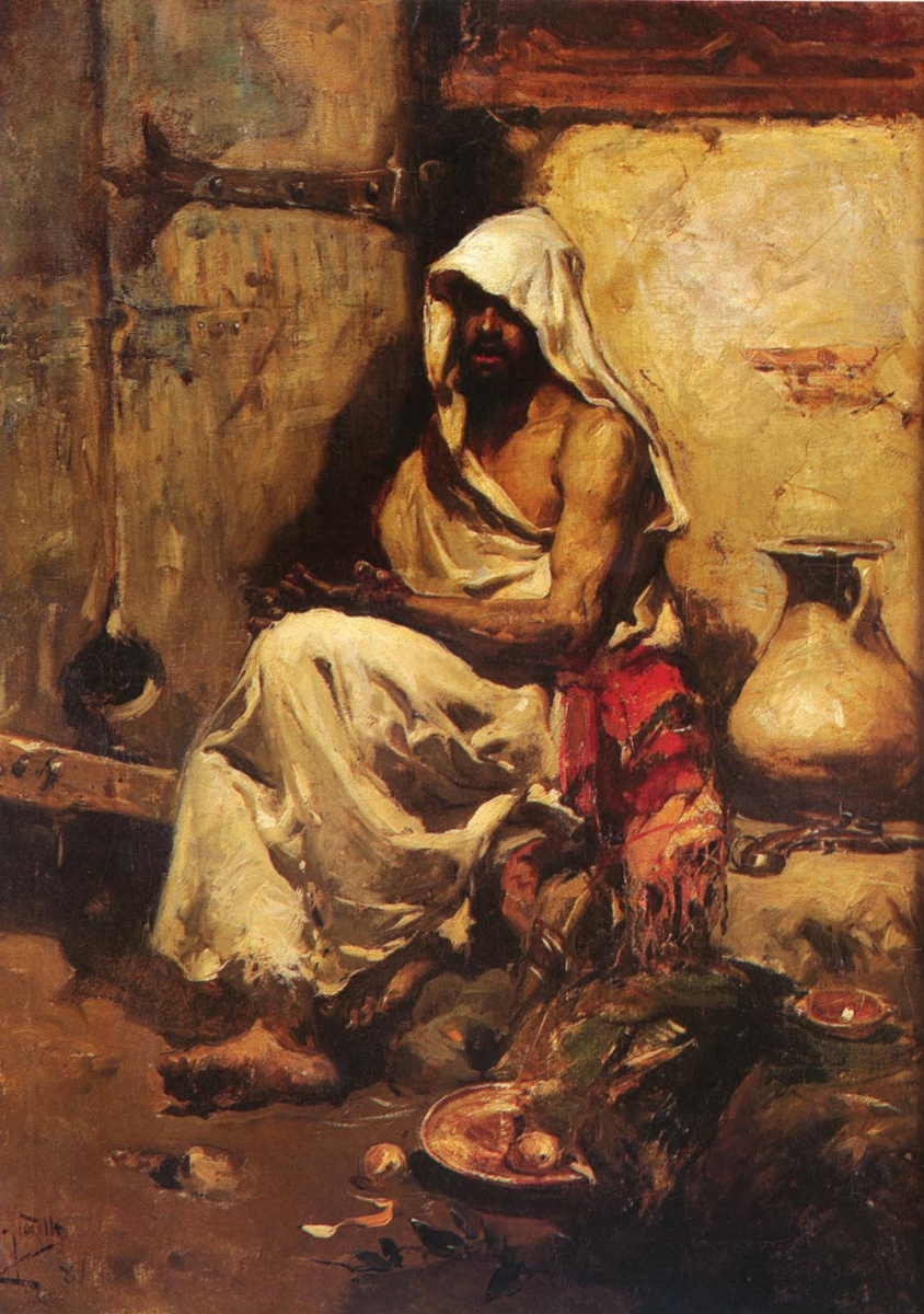 Joaquin Sorolla. Arab examining a pistol