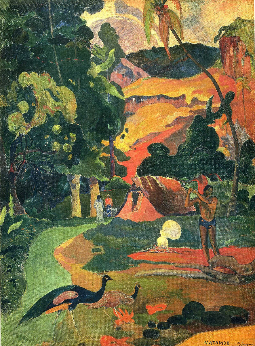 Paul Gauguin. Landscape with peacocks