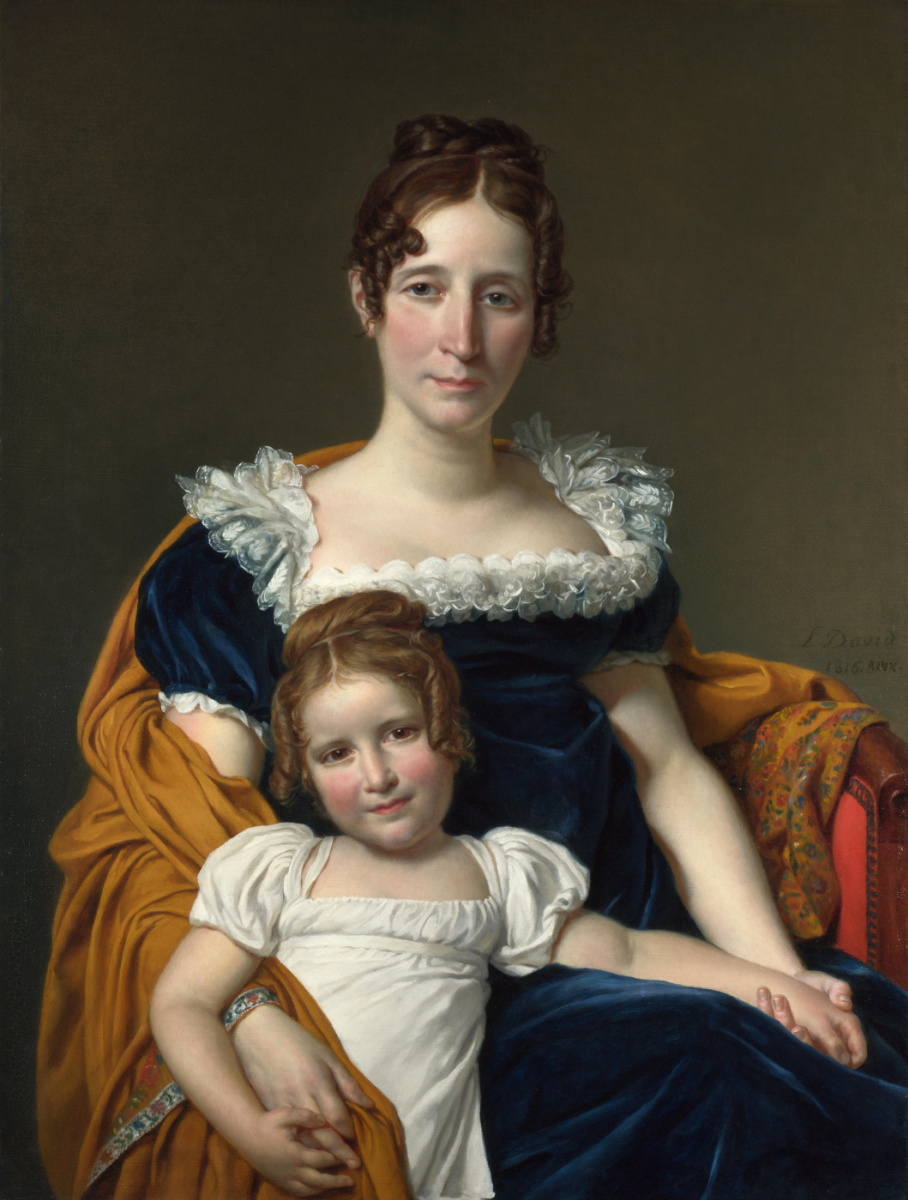 Jacques-Louis David. Portrait of the Countess Ville with her daughter