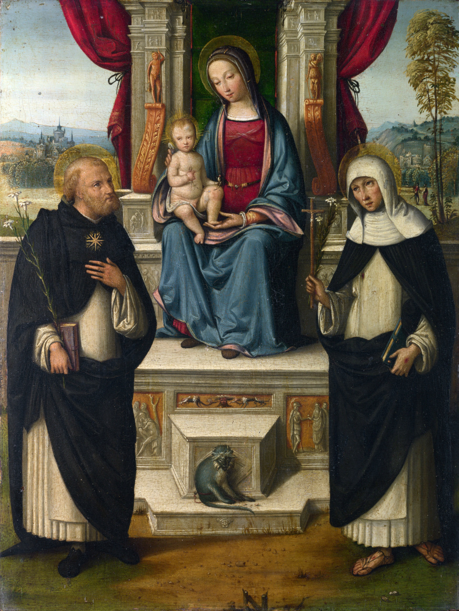 Benvenuto Tizi是 加罗法洛. The virgin and child with saints