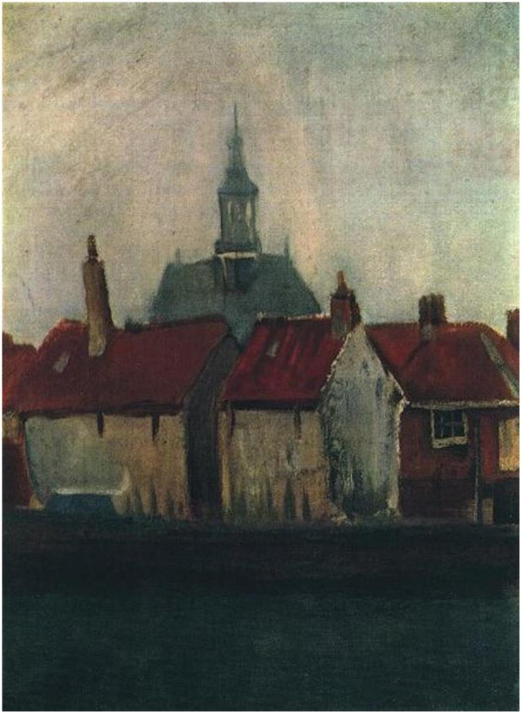 Vincent van Gogh. Old houses and new Church in the Hague