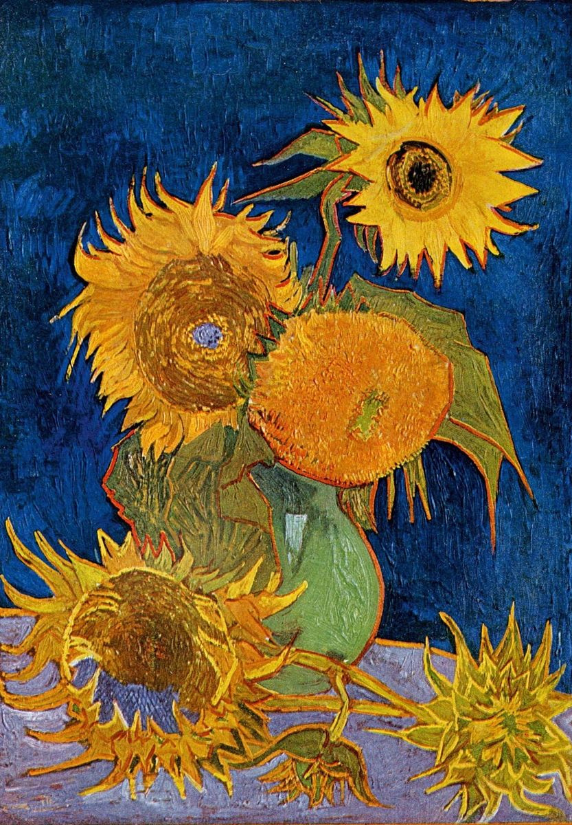 Vincent van Gogh. Vase with five sunflowers