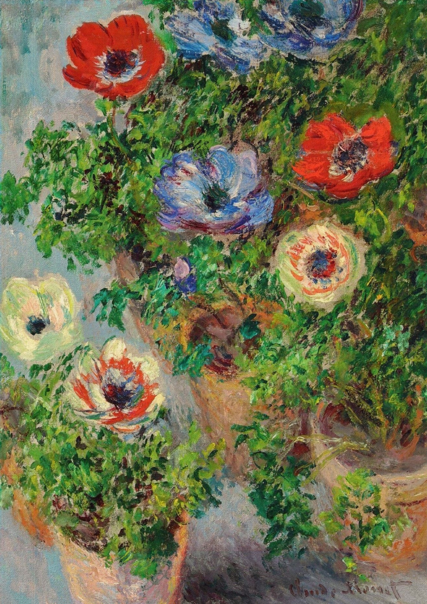 Claude Monet. Anemones in pots
