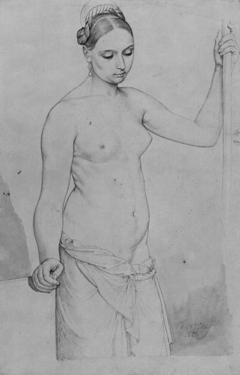 Julius Schnorr von Karolsfeld. Standing Nude model