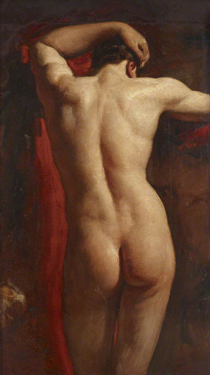 Etty William. Academic Study of a Male Nude, Seen from Behind