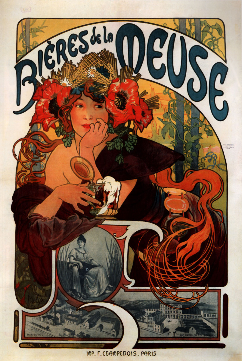 Alfonse Mucha. Poster "Beer of the Meuse"