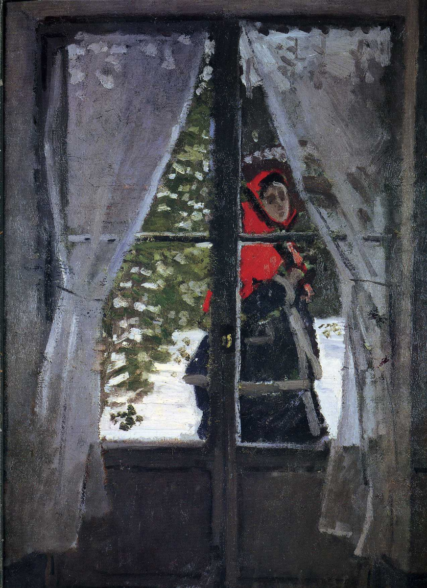 Claude Monet. A red kerchief, portrait of Madame Monet